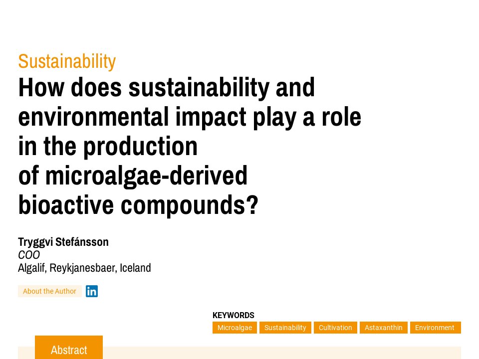 Sustainability How does sustainability and environmental impact play