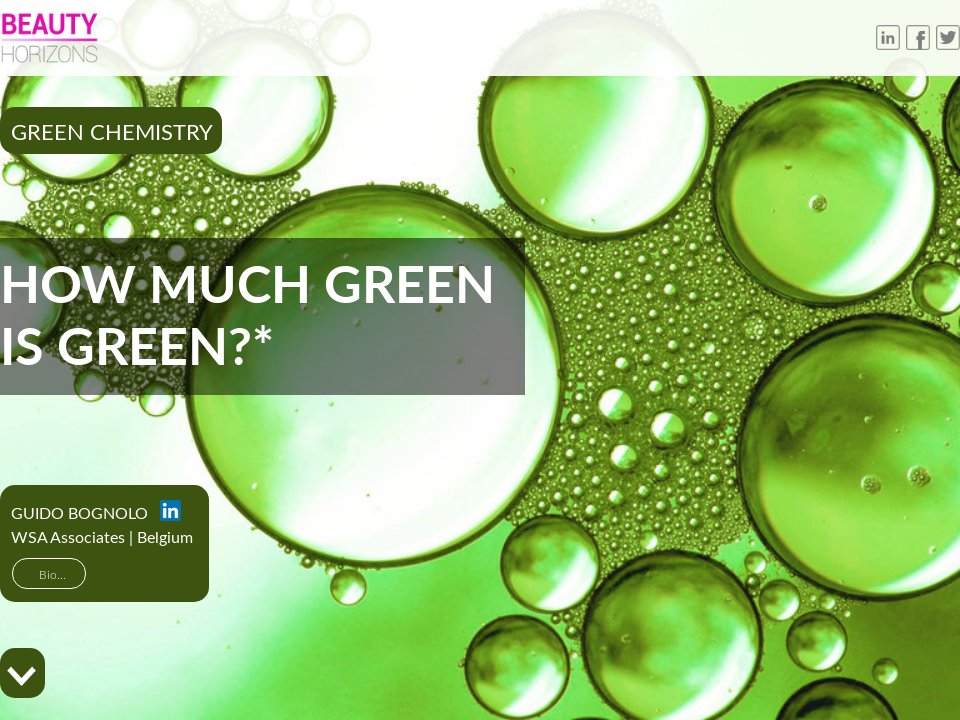 How much green is green? BEAUTY HORIZONS 3 2021 WW